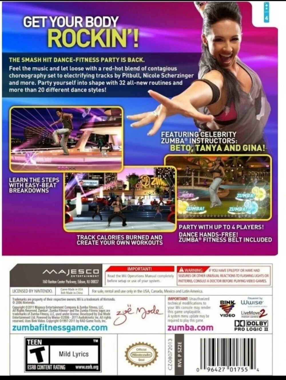Nintendo zumba fitness